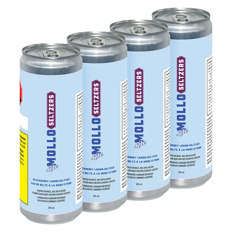 Mollo Lite 1420 ml Blackberry Lemon Seltzer 4 Pack Beverages