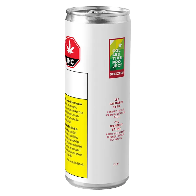 Collective Project 355 ml CBG Raspberry & Lime Sparkling Botanical Water Beverages