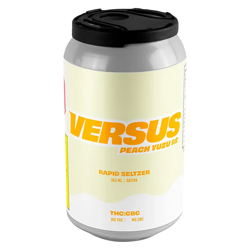 Versus 355 ml Peach Yuzu 1:2 THC/CBC Rapid Seltzer Beverages