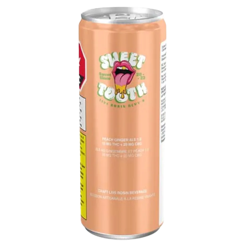 Sweettooth 355 ml Peach Live Rosin Ginger Ale 1:2 THC:CBG Beverages