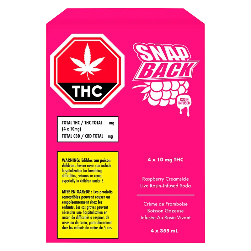 Snap Back 1420 ml Rosin Infused Raspberry Creamsicle 4 Pack Beverages