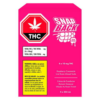 Snap Back 1420 ml Rosin Infused Raspberry Creamsicle 4 Pack Beverages
