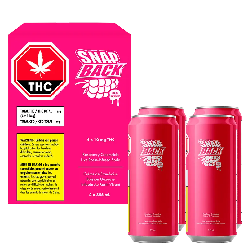 Snap Back 1420 ml Rosin Infused Raspberry Creamsicle 4 Pack Beverages