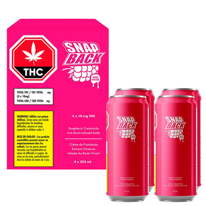Snap Back 1420 ml Rosin Infused Raspberry Creamsicle 4 Pack Beverages