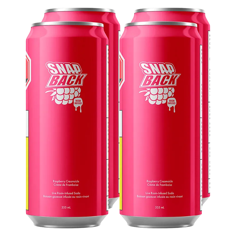 Snap Back 1420 ml Rosin Infused Raspberry Creamsicle 4 Pack Beverages
