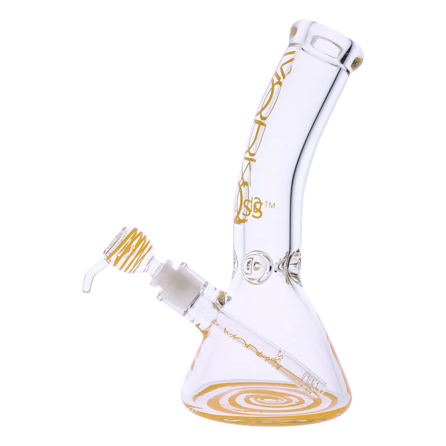 Vodka Each Vodka 9mm Bent Neck Water Pipe - Gold - 12in. Bongs