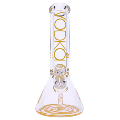 Vodka Each Vodka 9mm Bent Neck Water Pipe - Gold - 12in. Bongs