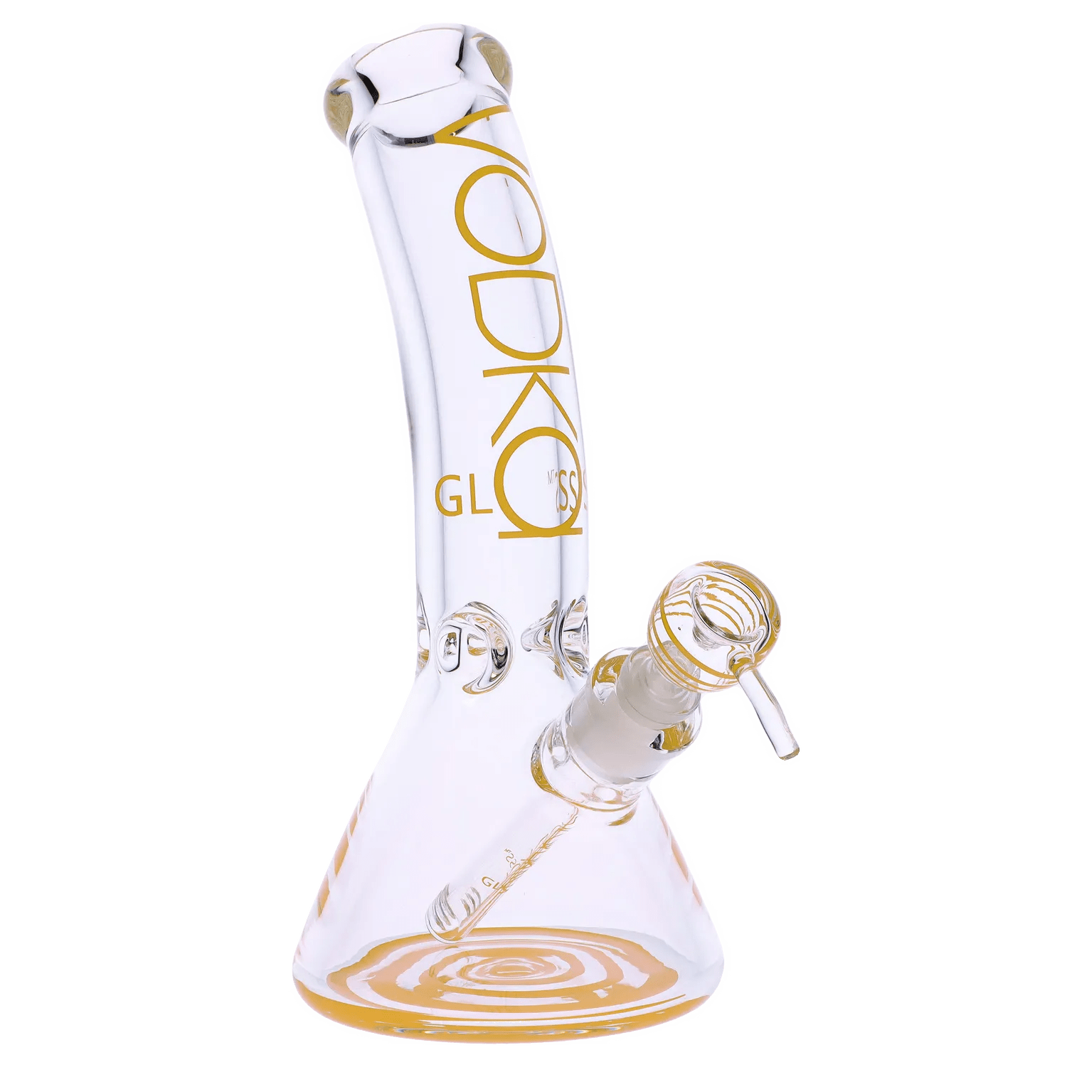 Vodka Each Vodka 9mm Bent Neck Water Pipe - Gold - 12in. Bongs