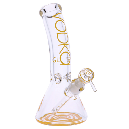 Vodka Each Vodka 9mm Bent Neck Water Pipe - Gold - 12in. Bongs