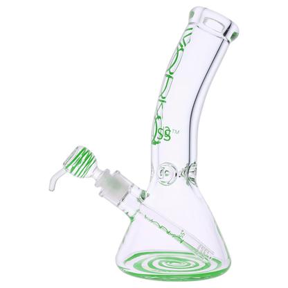 Vodka Each Vodka 9mm Bent Neck Water Pipe - Green - 12in Bongs