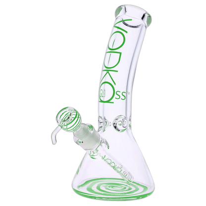 Vodka Each Vodka 9mm Bent Neck Water Pipe - Green - 12in Bongs