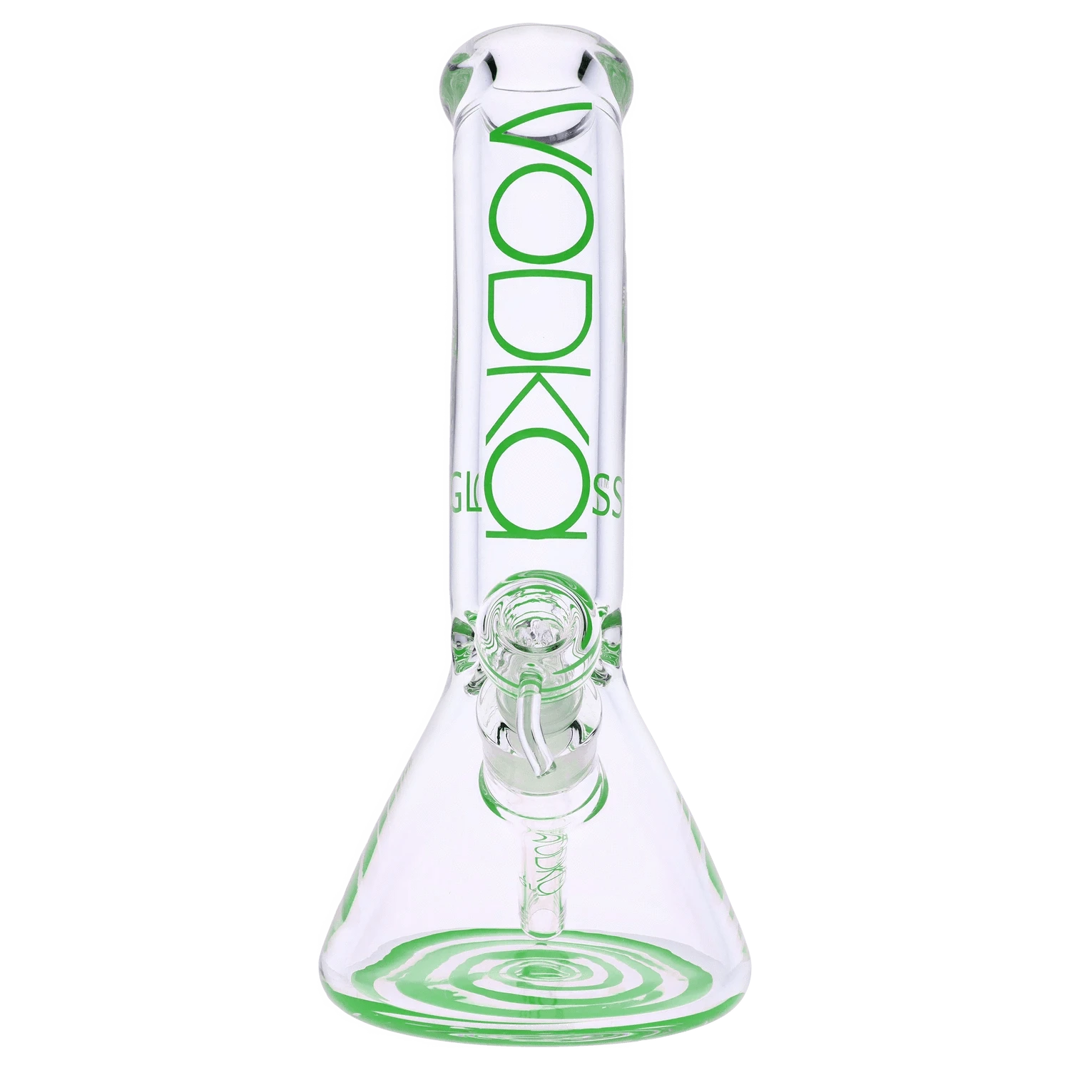 Vodka Each Vodka 9mm Bent Neck Water Pipe - Green - 12in Bongs