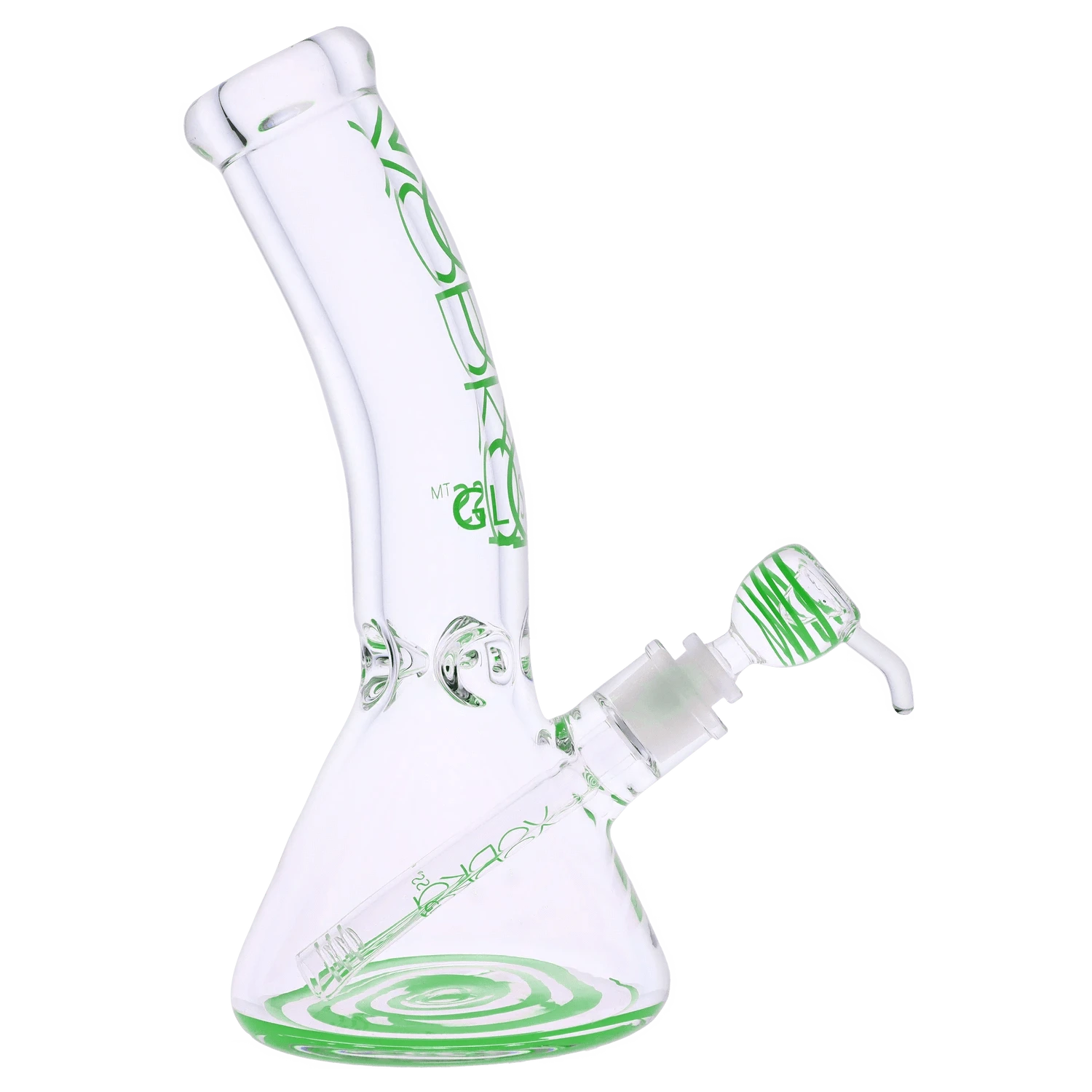 Vodka Each Vodka 9mm Bent Neck Water Pipe - Green - 12in Bongs