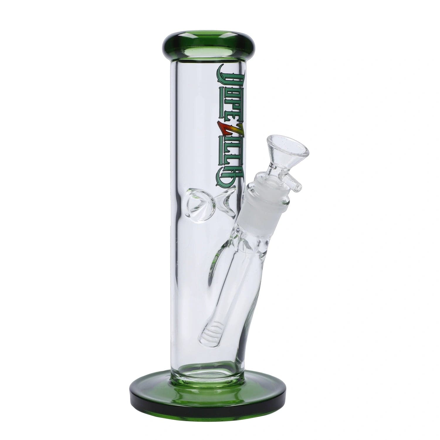 A studio shot of the 10-inch Dopezilla Slimzilla Water Pipe in green, angled slightly to show its slender form.