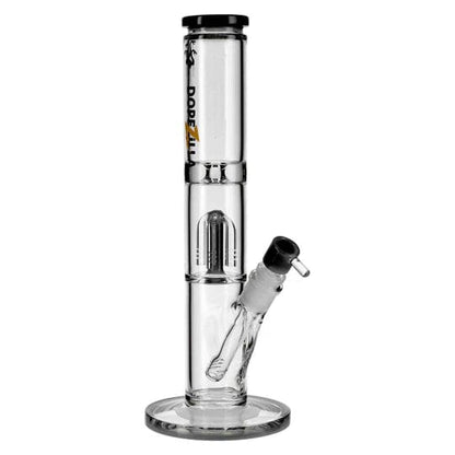 Front view of the 13-inch Dopezilla Hydra Water Pipe in black, showing a sleek, cylindrical shape with a wide base.