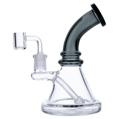 Valiant Each Valiant Bent Neck Mini Water Pipe - Transparent Black - 7in. Dab Rigs