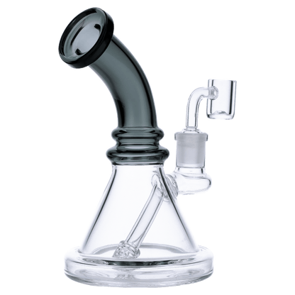 Valiant Each Valiant Bent Neck Mini Water Pipe - Transparent Black - 7in. Dab Rigs