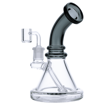 Valiant Each Valiant Bent Neck Mini Water Pipe - Transparent Black - 7in. Dab Rigs