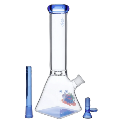 Cabana Cannabis Co. Each Cabana Cannabis Co. Van Water Pipe Blue 12in Glass Bongs