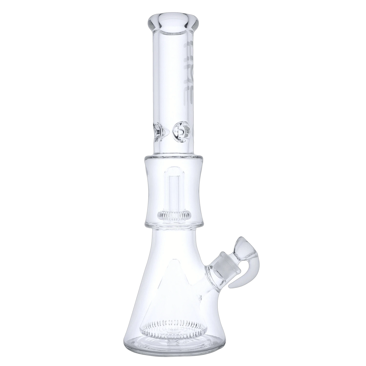 Hue Each Hue Pyramid Water Pipe Clear Dual Percolator 16.25" Glass Bongs