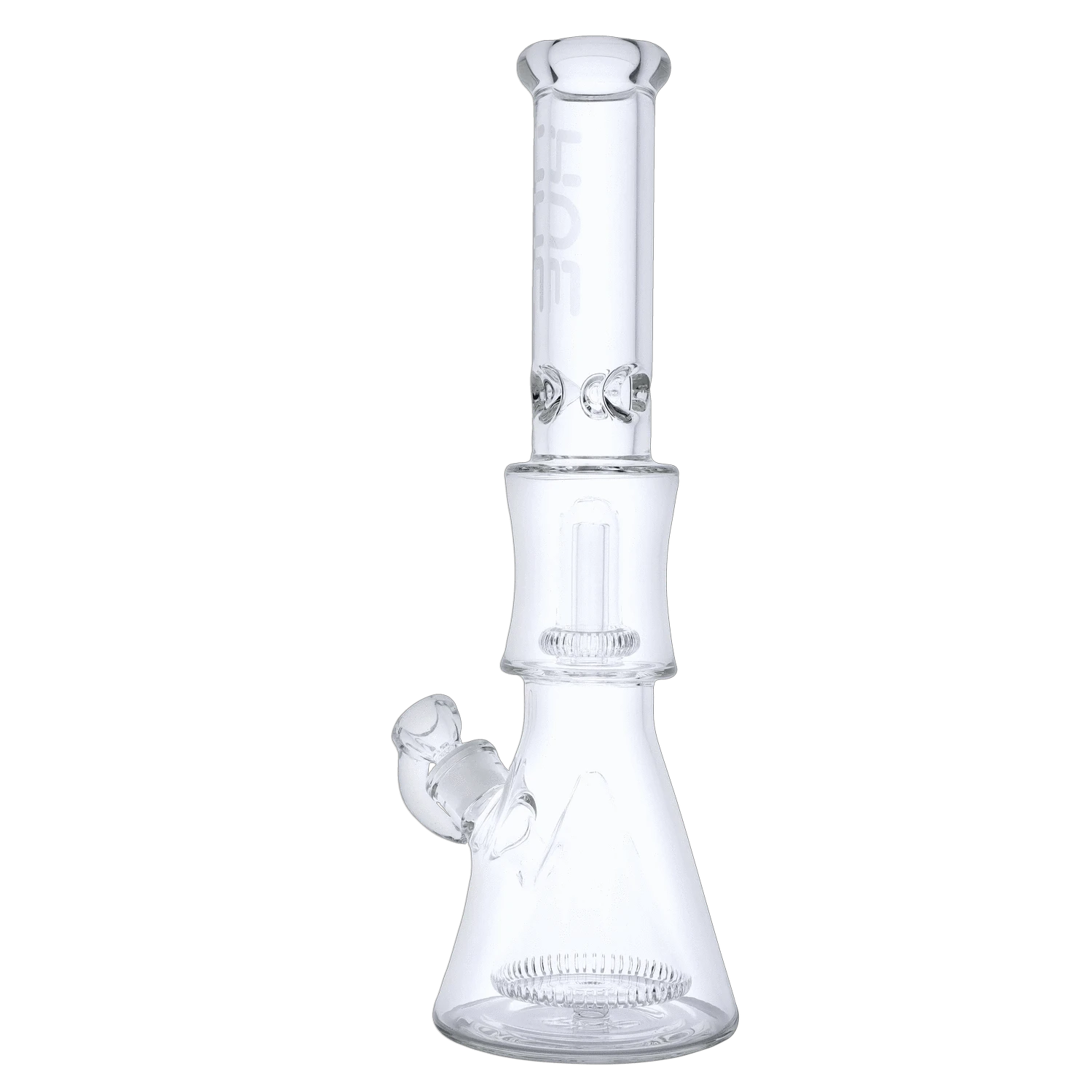 Hue Each Hue Pyramid Water Pipe Clear Dual Percolator 16.25" Glass Bongs