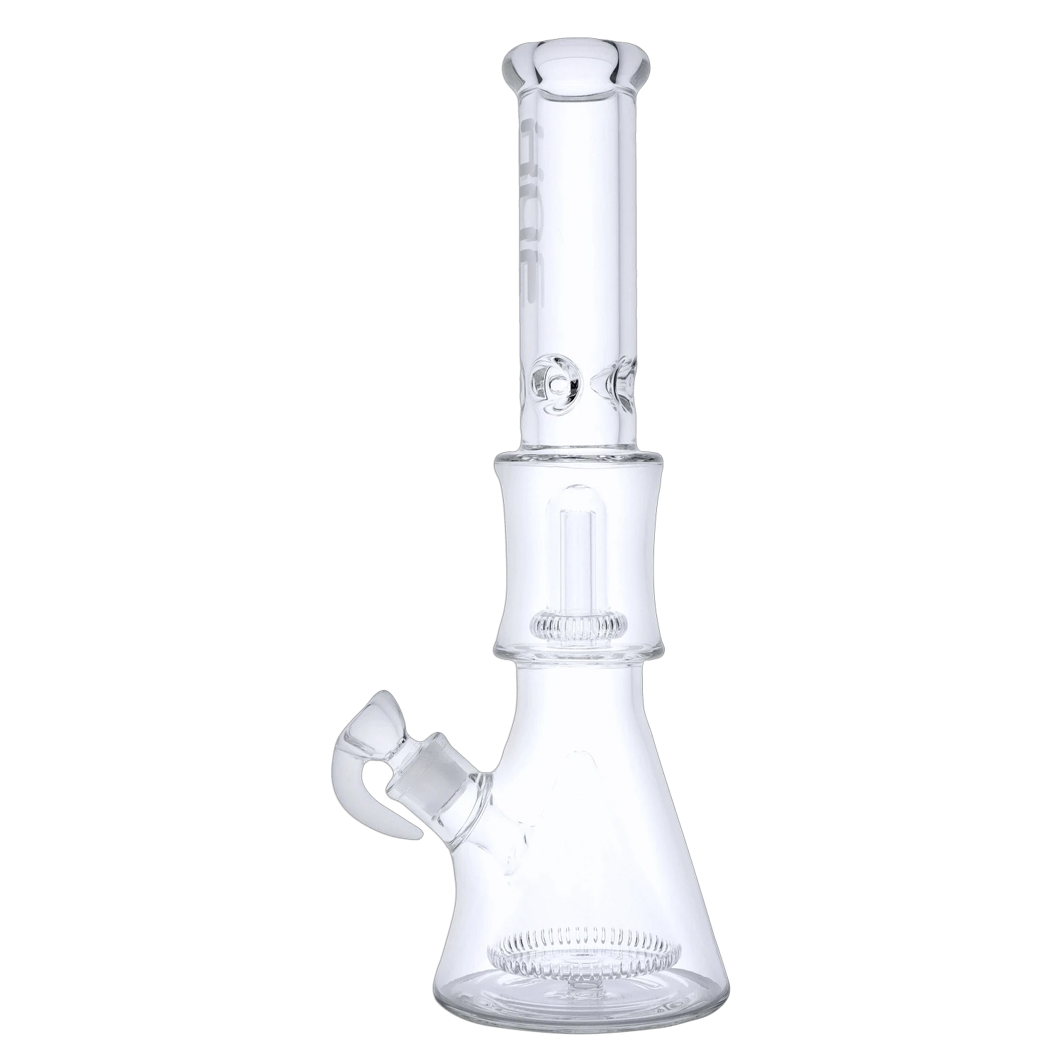 Hue Each Hue Pyramid Water Pipe Clear Dual Percolator 16.25" Glass Bongs