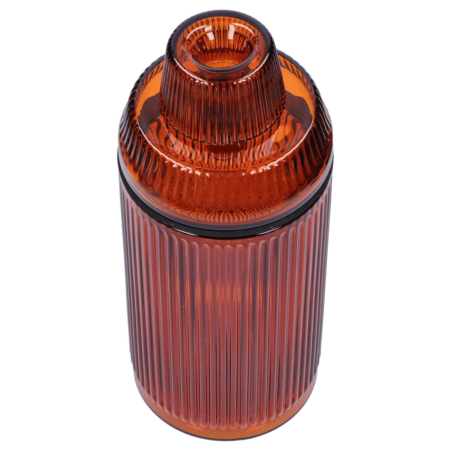 Front view of the Medusa Deco Gravity Bong - Baltic Amber, showcasing its smooth, amber-colored glass construction.