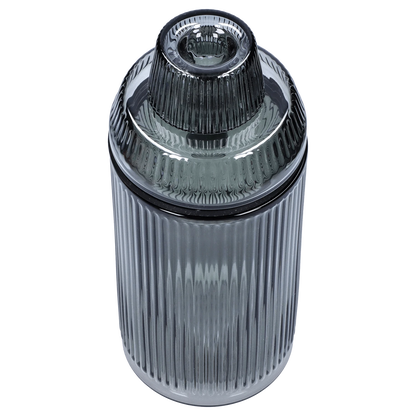 Front view of the Medusa Deco Gravity Bong - Charcoal, showcasing its sleek, cylindrical shape and dark finish.