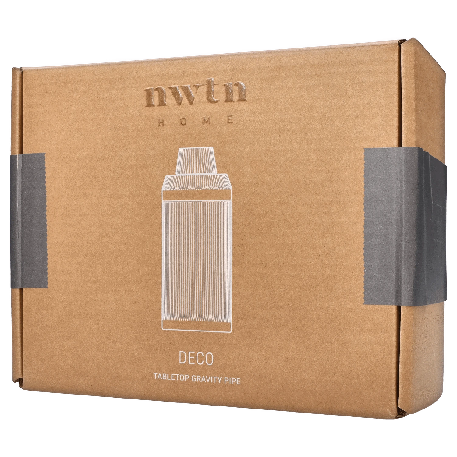 Front view of the Medusa Deco Gravity Bong - Charcoal, highlighting its sleek, cylindrical shape against a plain background.