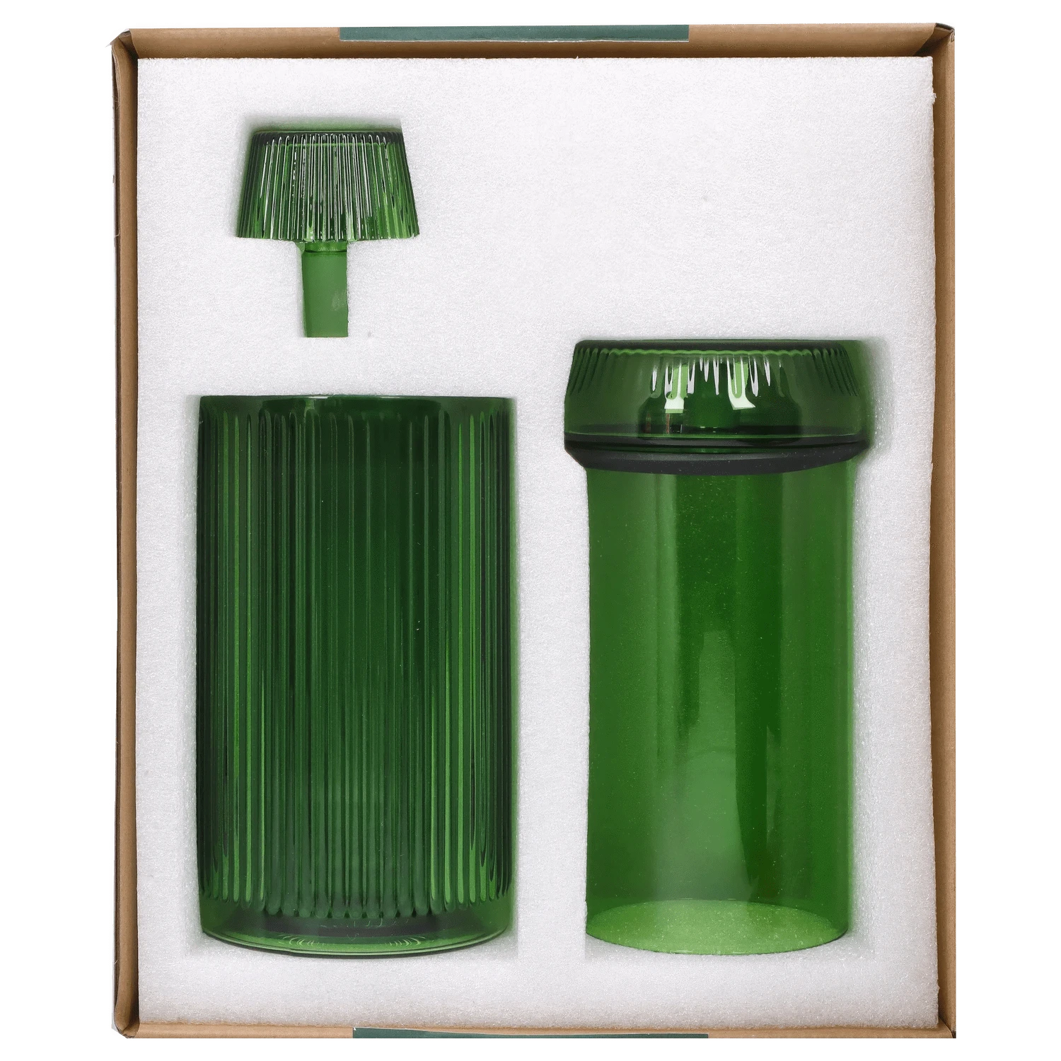 Front view of the Medusa Deco Gravity Bong - Emerald, showing the green glass piece against a white background.