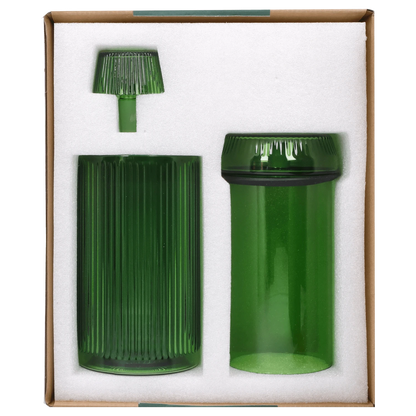 Front view of the Medusa Deco Gravity Bong - Emerald, showing the green glass piece against a white background.