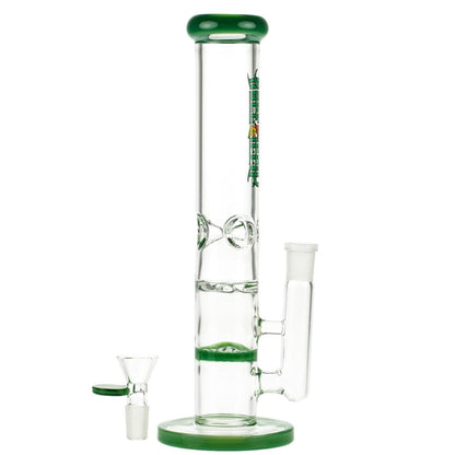 Front view of the 10-inch Dopezillla Mutos Water Pipe in milky jade, showing its simple cylindrical shape and wide base.
