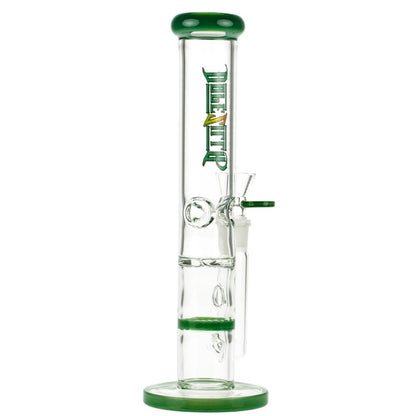 Front view of the 10-inch Dopezilla Mutos Water Pipe in milky jade, displaying a simple beaker shape and clear glass construction.