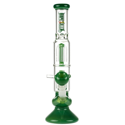 A studio shot of the 13-inch Dopezilla Megalon Water Pipe in milky jade, angled to showcase its sleek, curved form.
