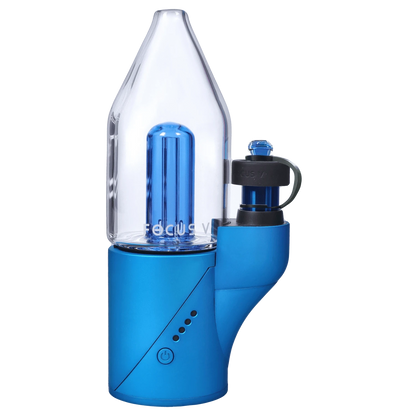 Front view of the Focus V Carta E-Rig - Atlantis Limited Edition, showcasing its sleek, compact design and metallic finish.