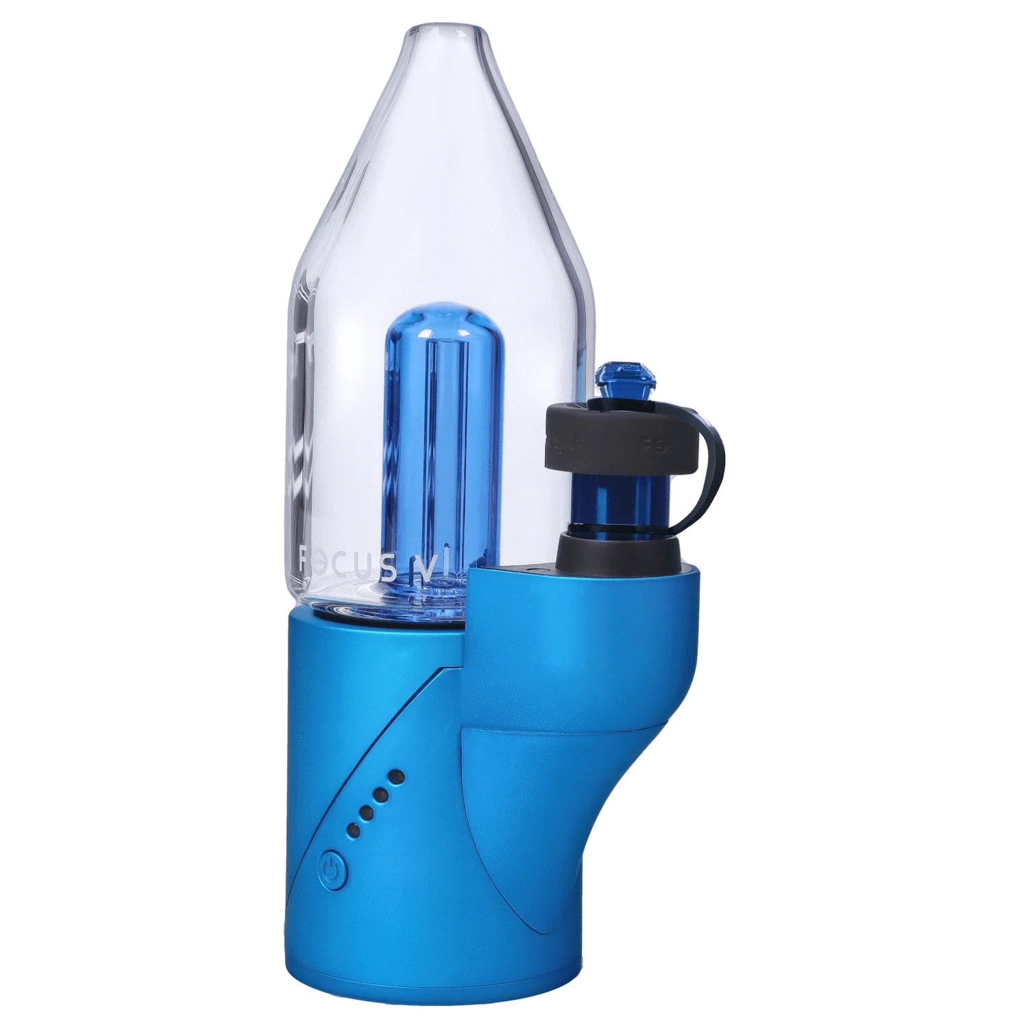 Front view of the Focus V Carta E-Rig - Atlantis Limited Edition, a blue electronic rig with a compact, handheld design.