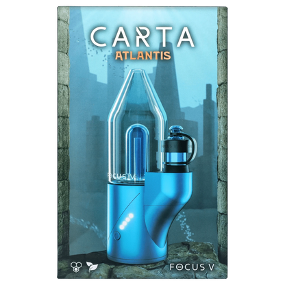 Front view of the Focus V Carta E-Rig - Atlantis Limited Edition, with a blue metallic finish and sleek, modern design.