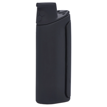 Tall, close-up front view of the matte black X5 One Hitter showing its tapered mouthpiece and slim rectangular body.
