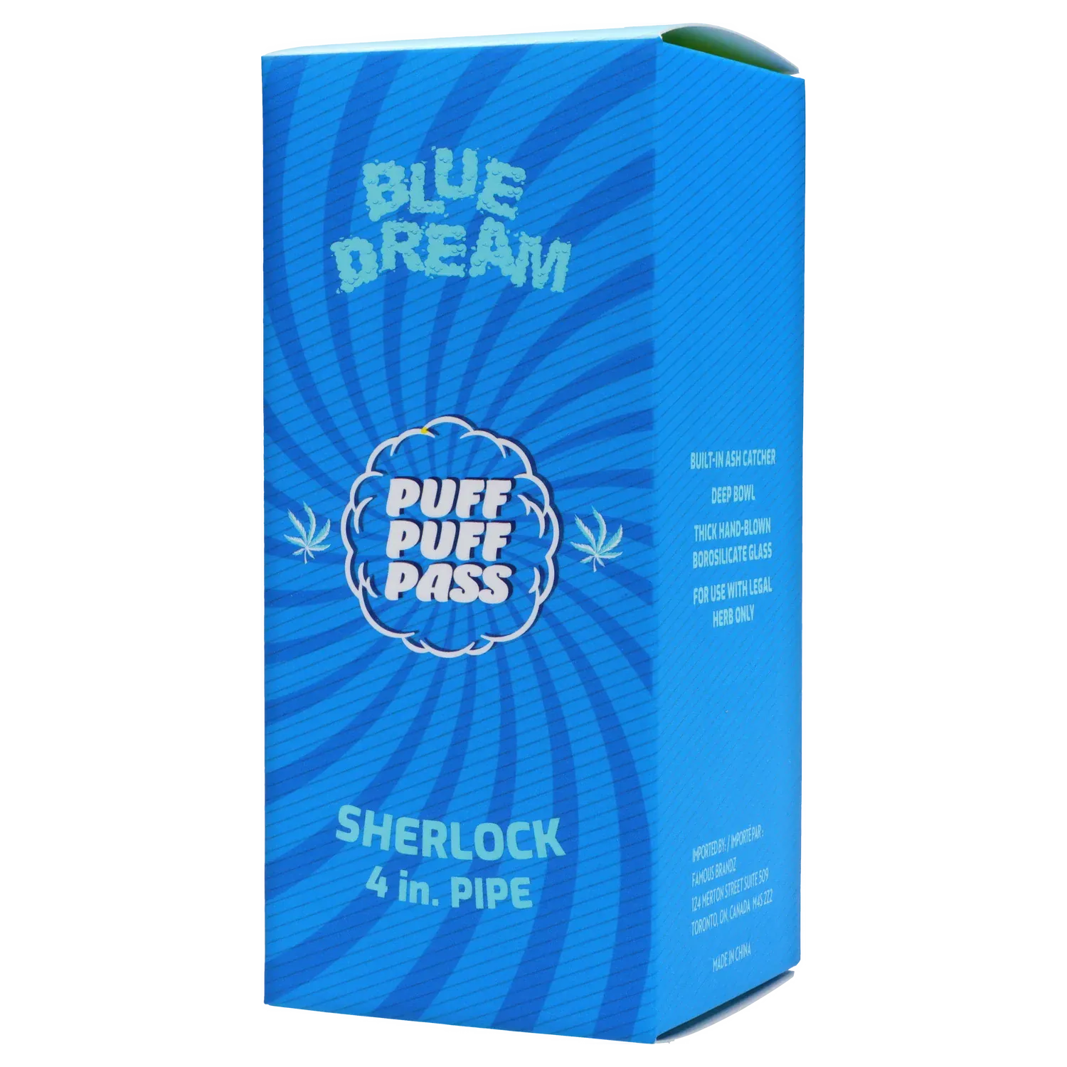 Puff Puff Pass Each Blue Dream Sherlock-Blue Strain - 4-inch Option Handpipes