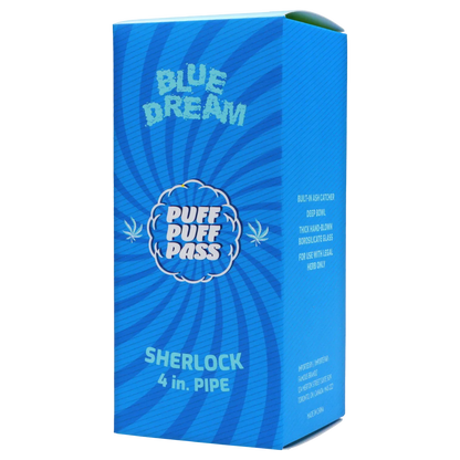 Puff Puff Pass Each Blue Dream Sherlock-Blue Strain - 4-inch Option Handpipes