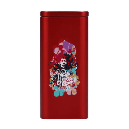 Front view of the Rock Legends Jimmy-Rainbow Haze Dugout in red, showcasing a smooth, compact design.