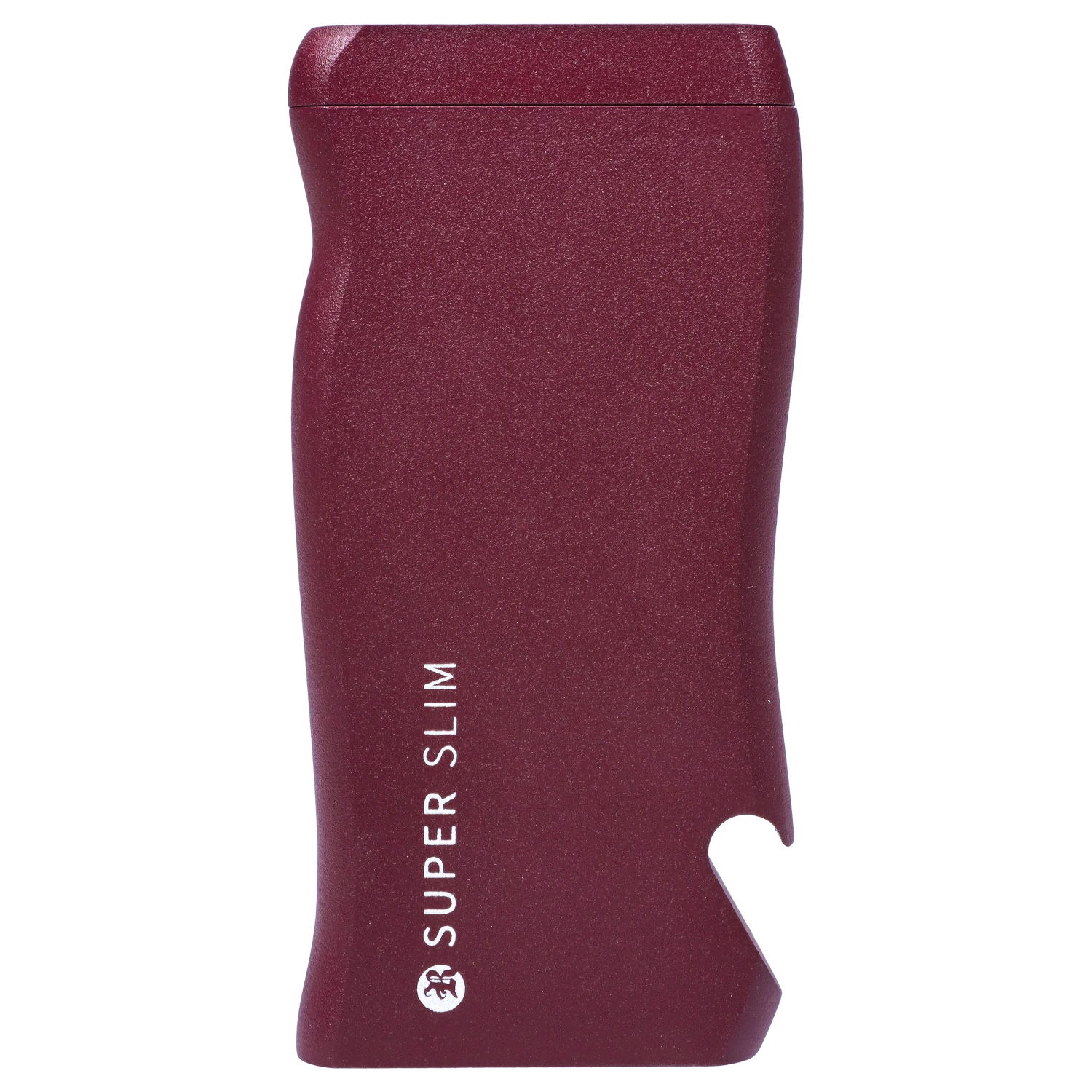 Close-up front view of the purple RYOT Slim Aluminum Dugout – Purple showing its textured curved body, white vertical logo text, and rounded cutout.