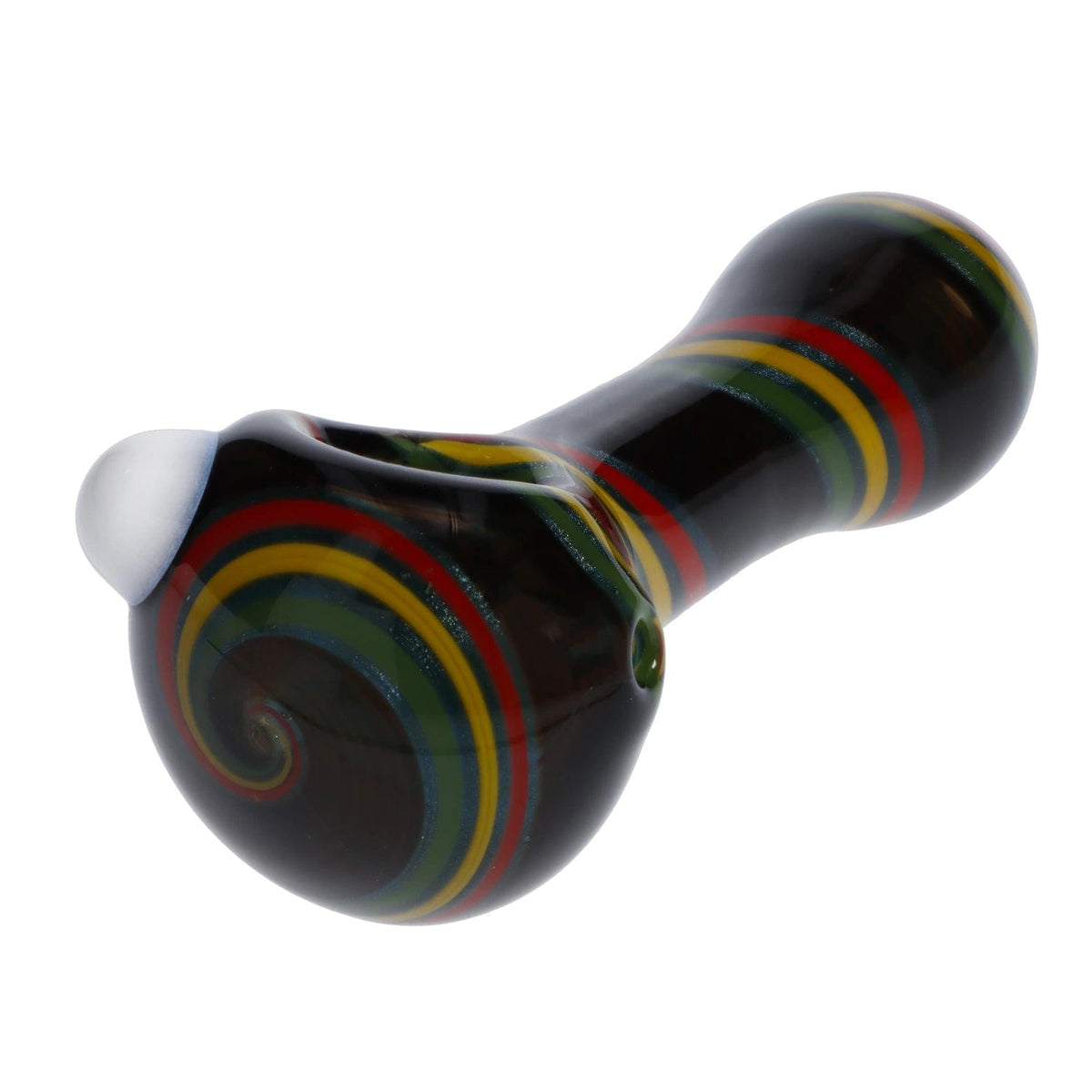 Valiant Rasta A studio shot of the 4-inch Valiant Swirl Spoon Pipe - Rasta ...
