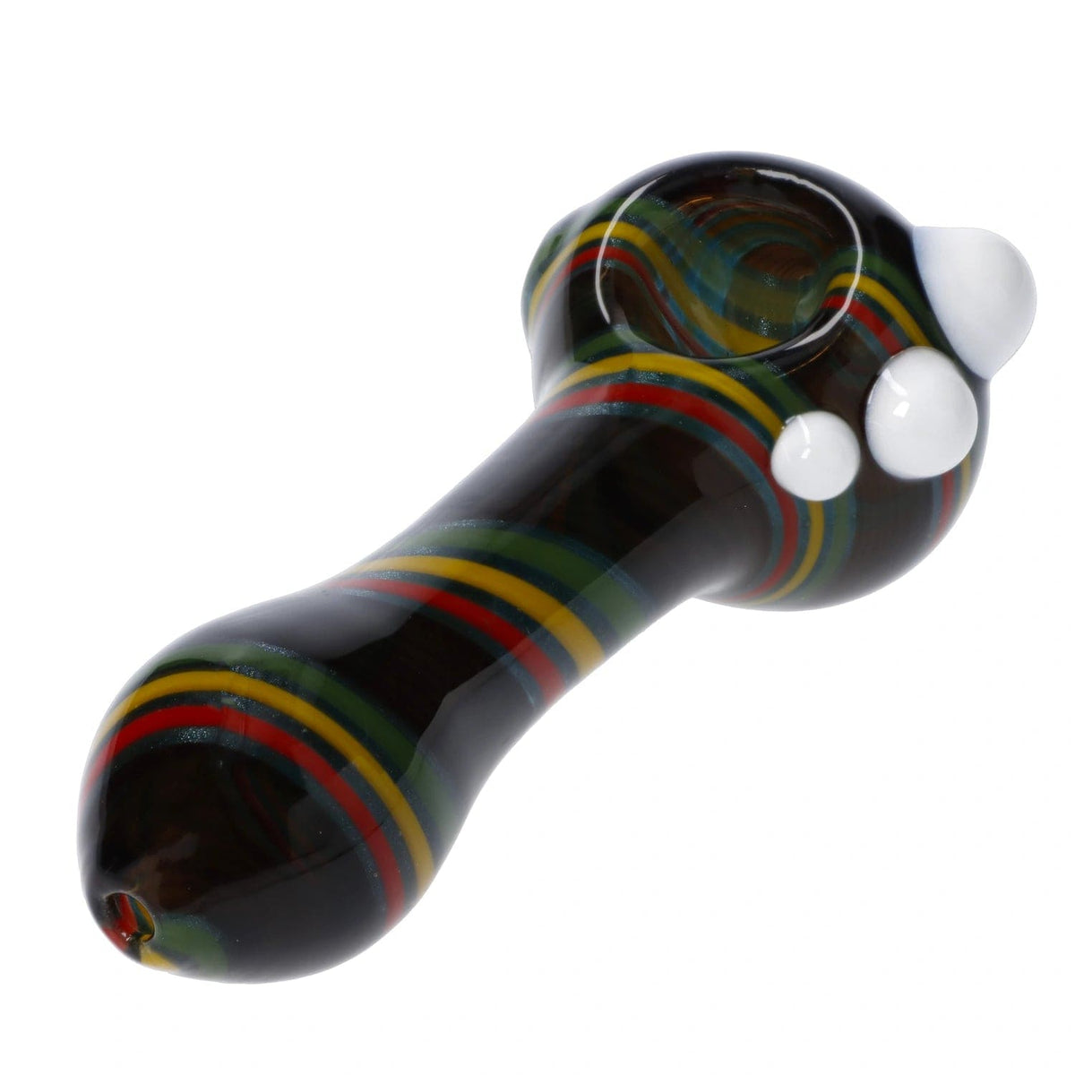 Valiant Rasta A close-up view of the 4-inch Valiant Swirl Spoon Pipe - Rasta ...
