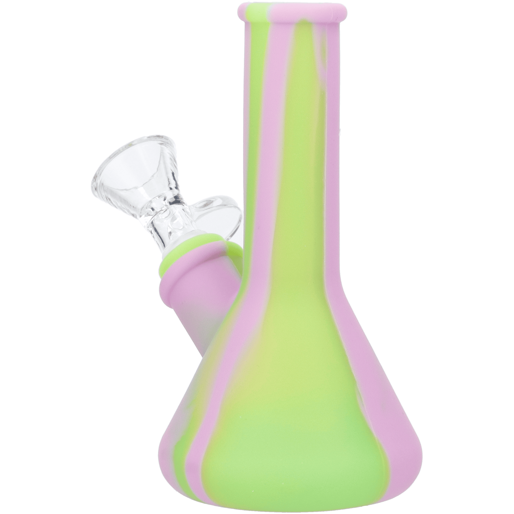 Front view of the 5-inch Valiant Silicone Beaker in assorted colors, showcasing its smooth, rounded form.