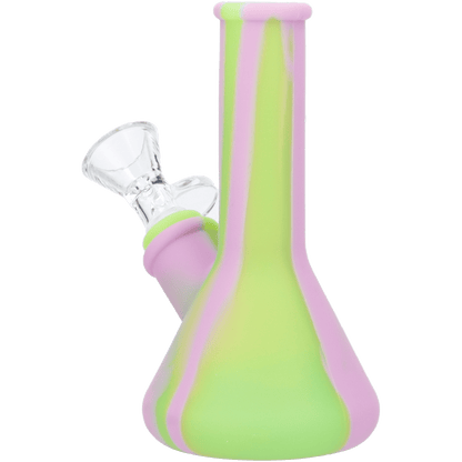 Front view of the 5-inch Valiant Silicone Beaker in assorted colors, showcasing its smooth, rounded form.