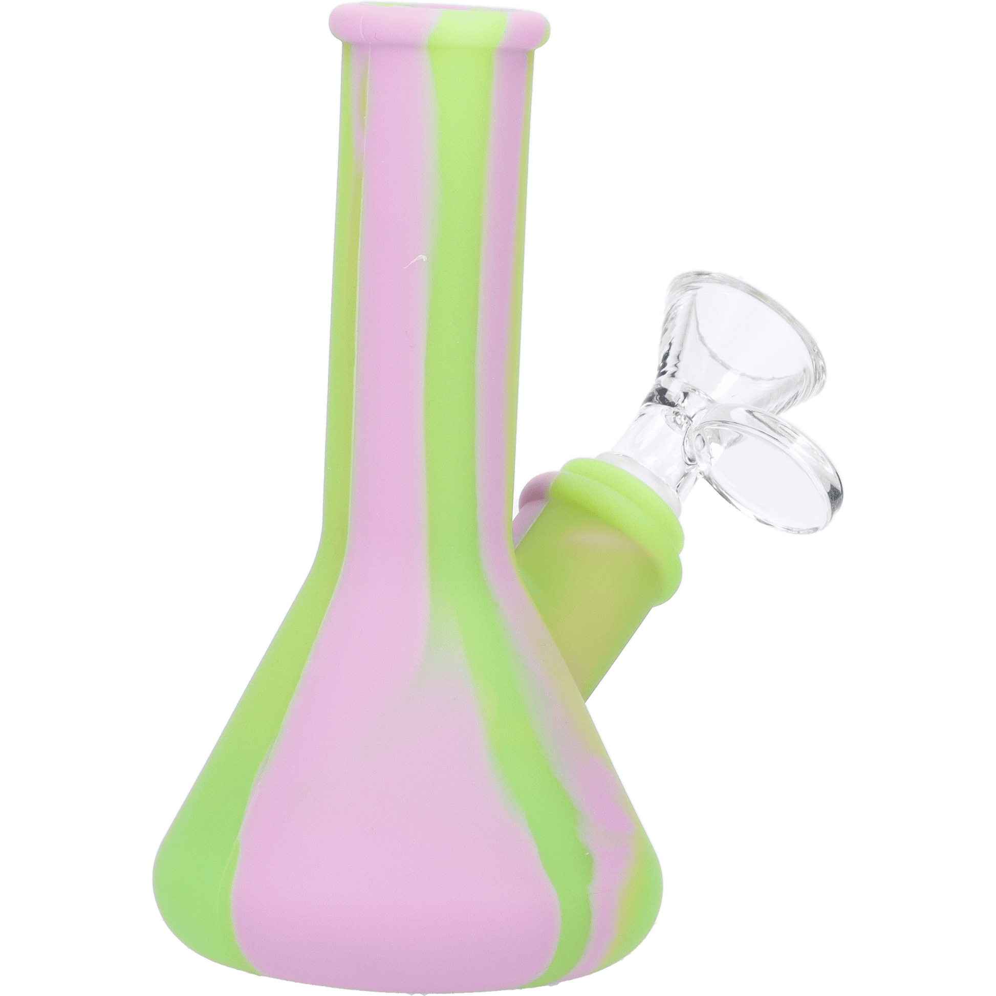 Front view of the 5-inch Valiant Silicone Beaker in assorted colors, showcasing its smooth, rounded form.