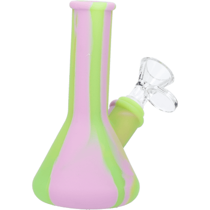 Front view of the 5-inch Valiant Silicone Beaker in assorted colors, showcasing its smooth, rounded form.