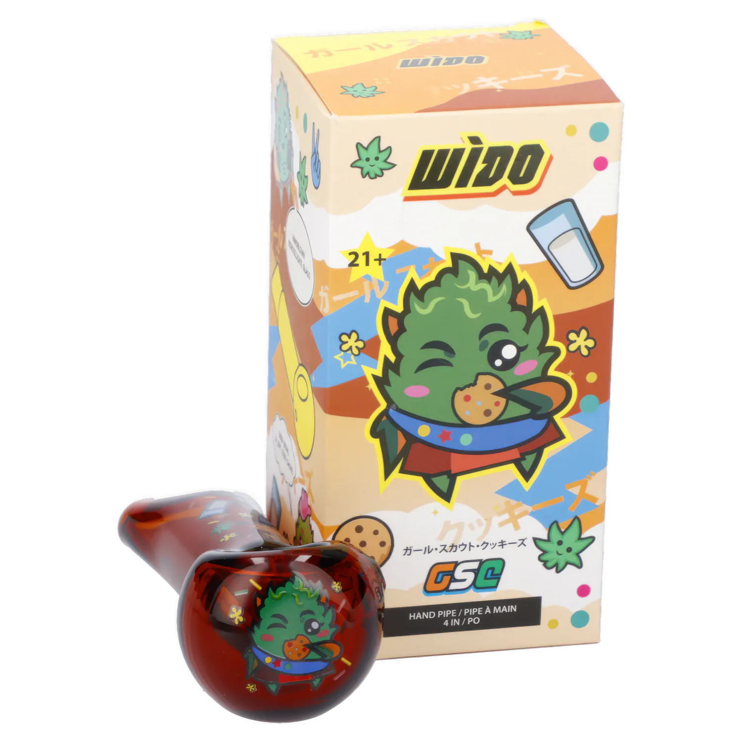 Wido Each Wido GSC Spoon Pipe, Transparent Amber, 4 | Canna Cabana Handpipes