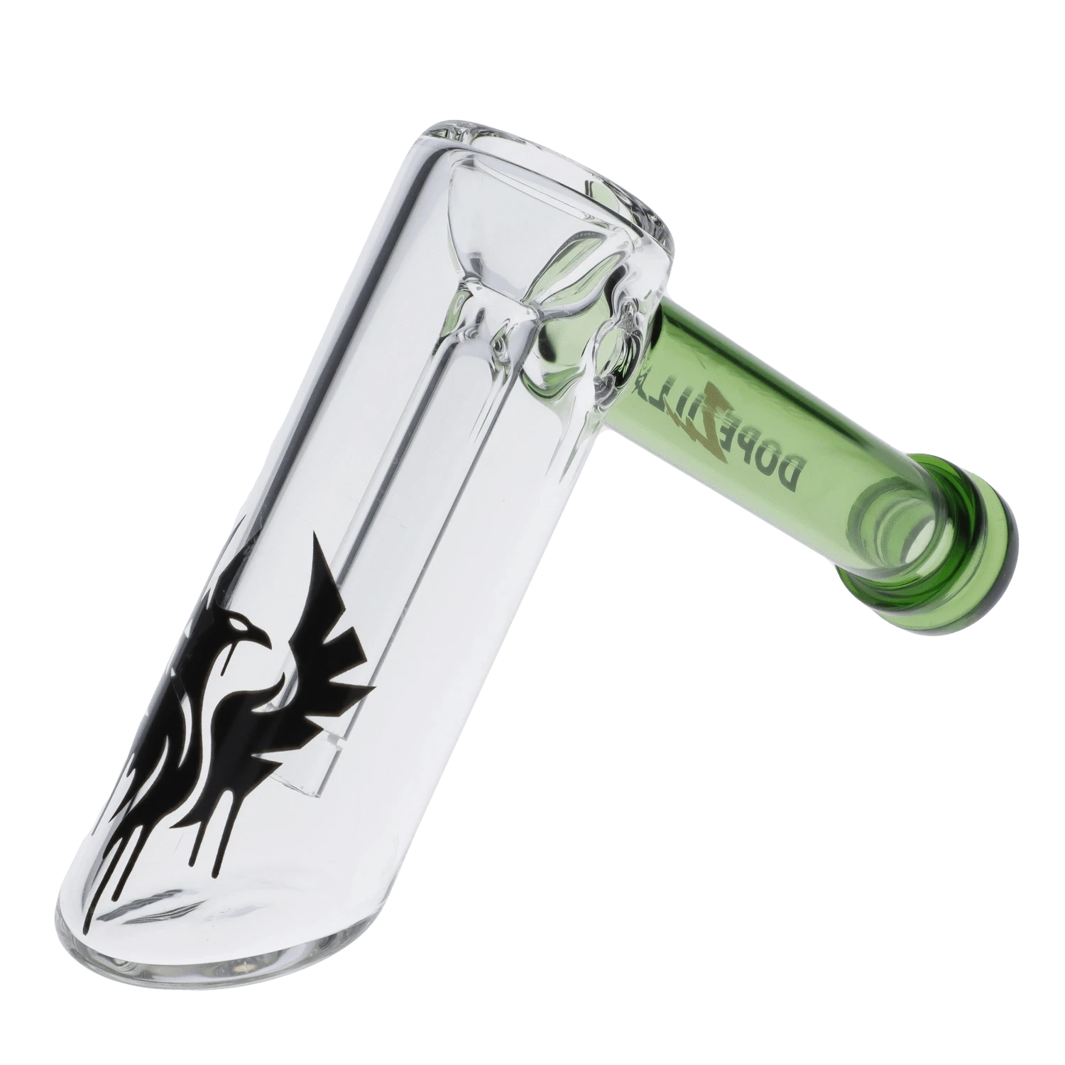 Dopezilla Each Dopezilla Phoenix Bubbler, 5in Green Glass Pipe Handpipes
